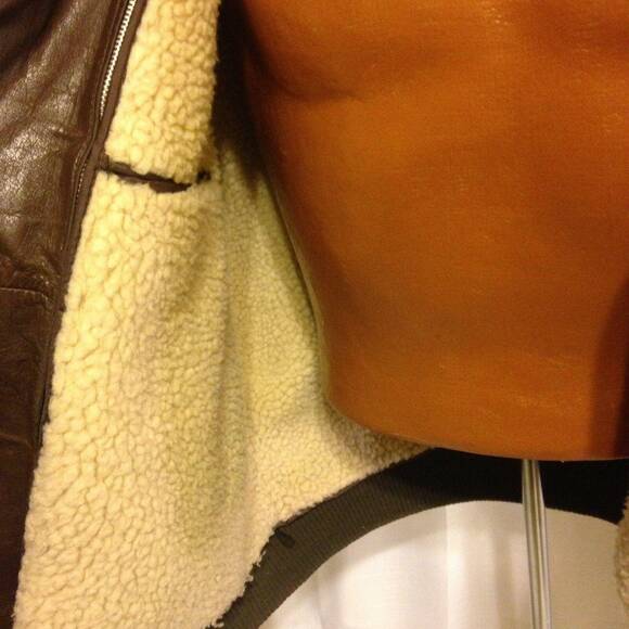 Vintage Members Only Leather Bomber Jacket Mens 42 Sherpa Lining - Picture 7 of 10